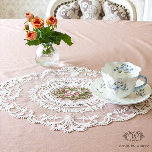 アンティーク ポワンドパリ 舞う1輪の薔薇のモチーフ センターフレーム