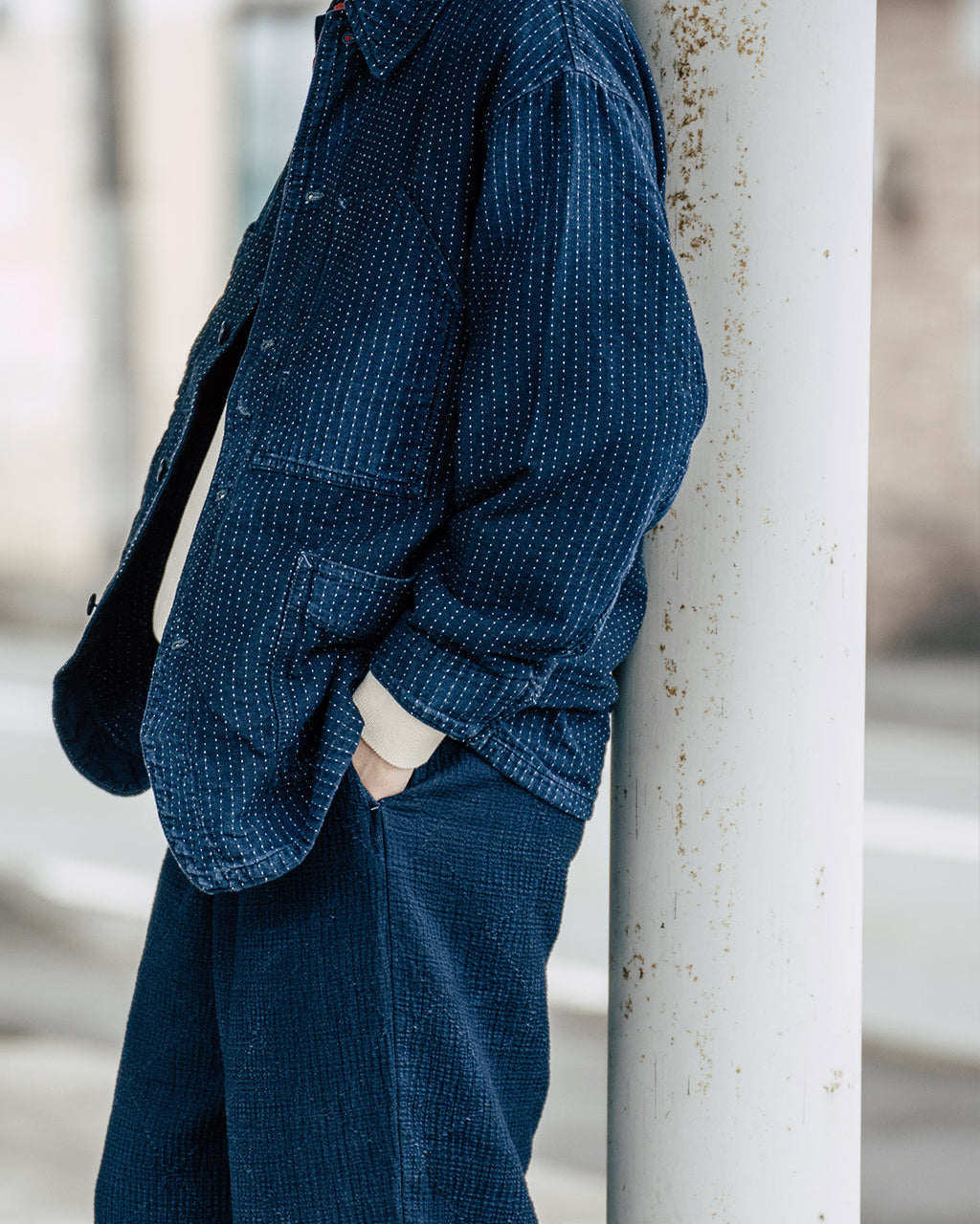 PORTER CLASSIC カバーオール 刺し子 ストライプ アウター SASHIKO