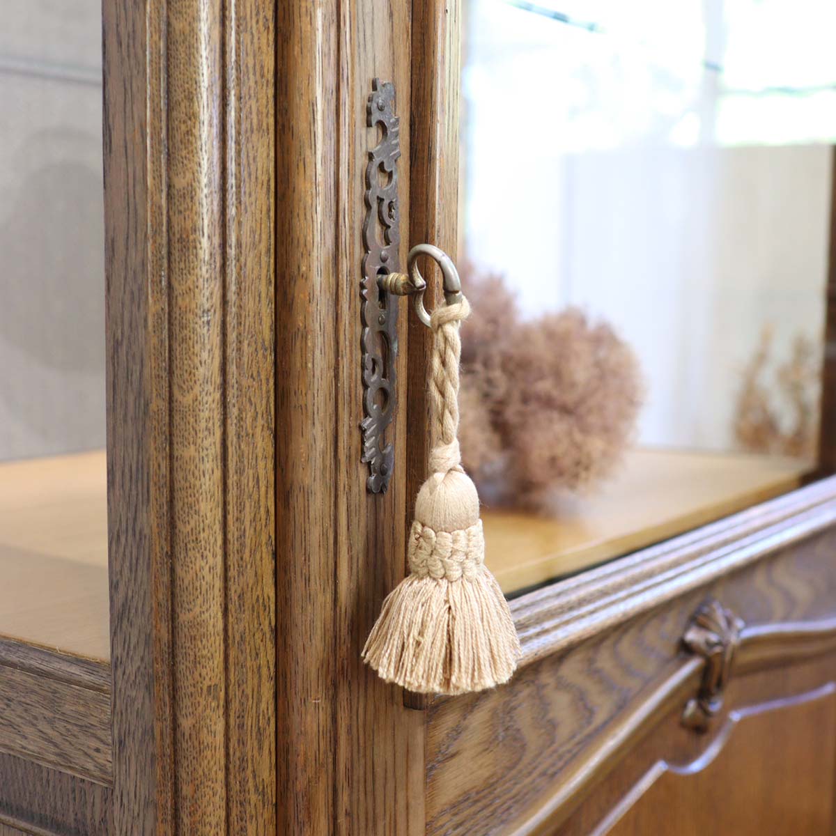 キュリオケース ショーケース 飾り棚 ガラス アンティーク 中古