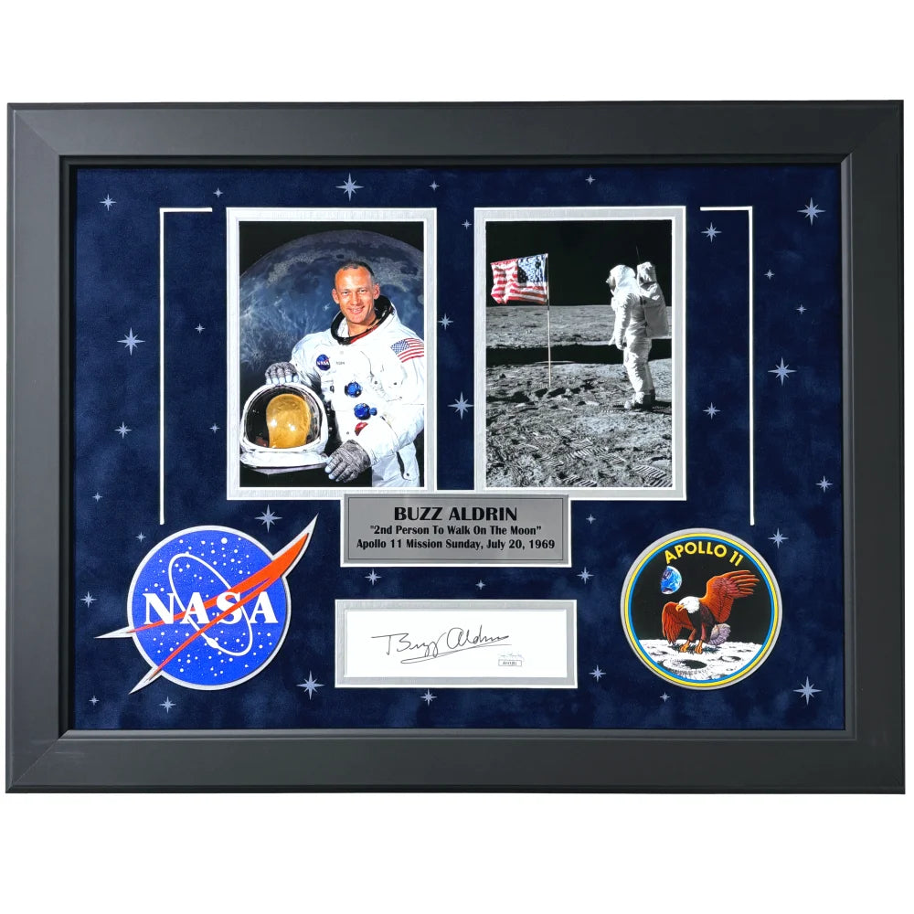 Buzz Aldrin Autographed Apollo 11 Moon Landing Framed Jsa Nasa