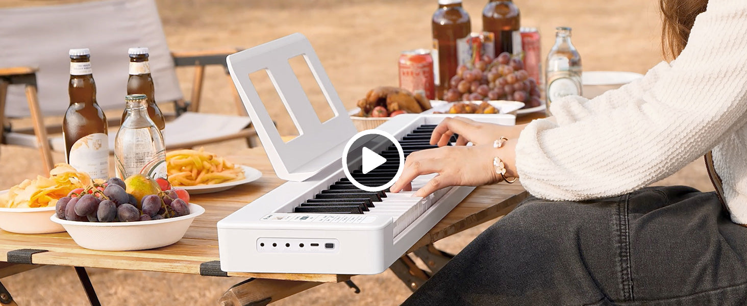 DP-06 61鍵盤電子ピアノ折り畳み軽量携帯便利 バッテリ内蔵 長時間利用