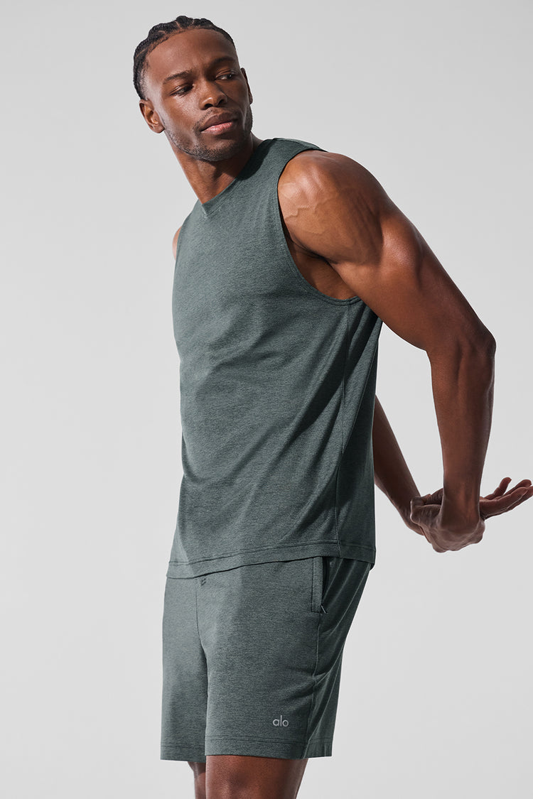 Conquer Muscle Tank - Charcoal Green Heather | ALO
