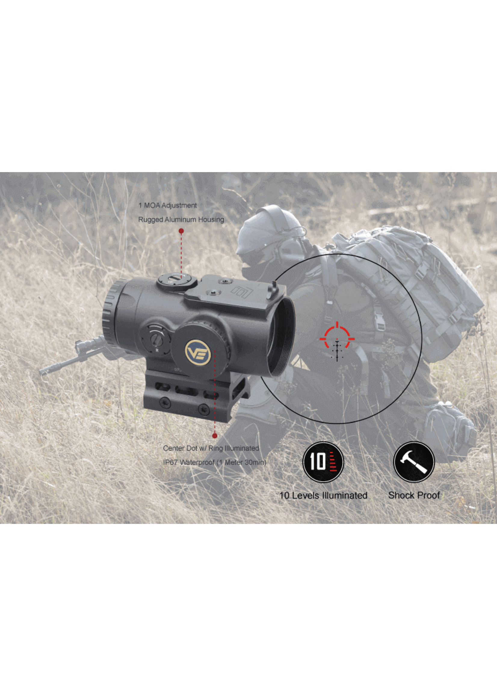 Vector Optics Paragon 4X 24 Micro Prism Scope Illuminated VEPS-MBR