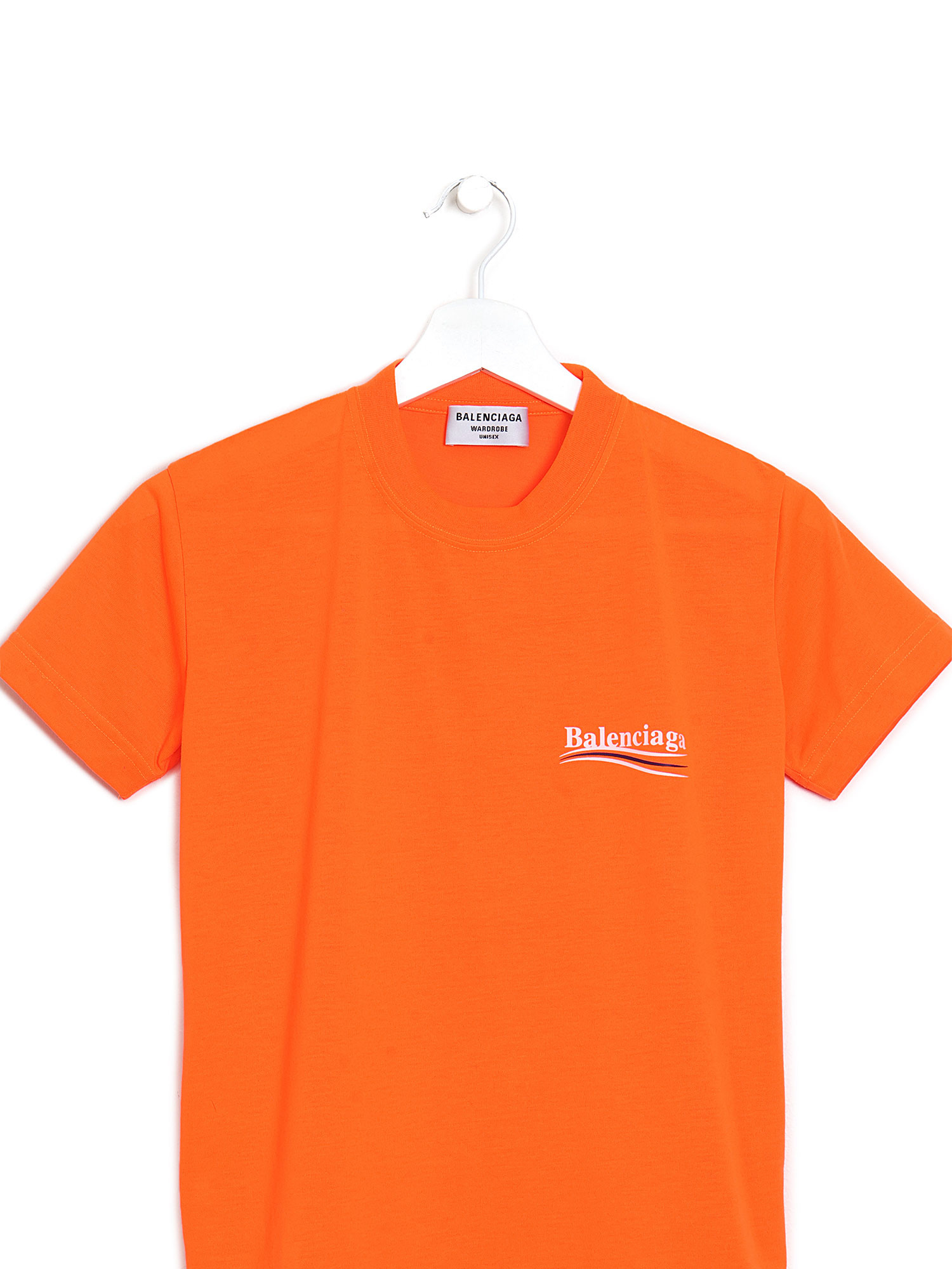 Balenciaga Neon Orange Logo T-Shirt | RUSE