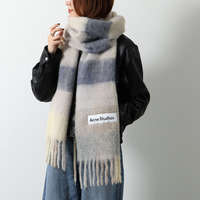 フリンジ付きチェック マフラー/モヘアストール ☆ Acne Studios (Acne