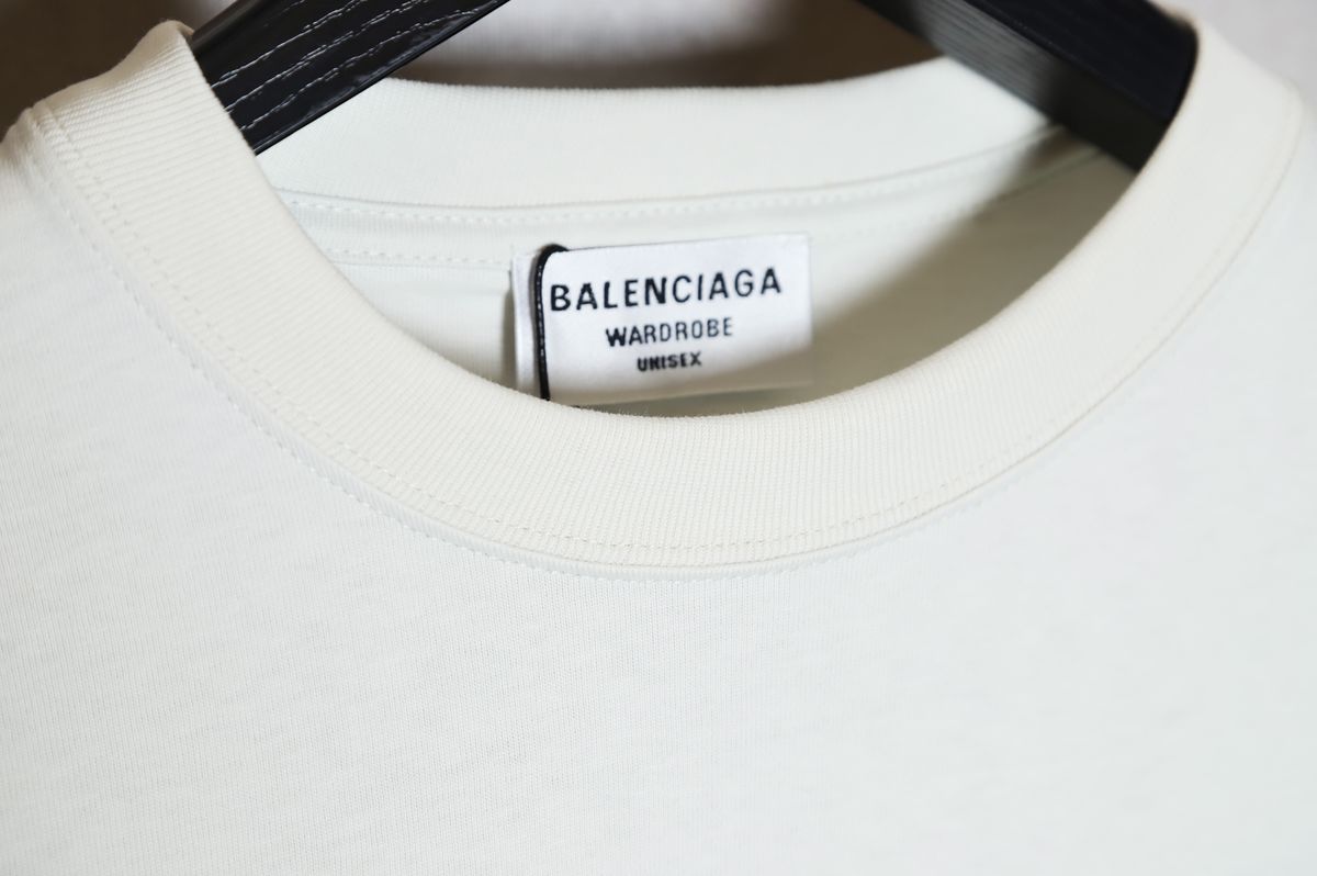 Balenciaga Oversize Logo T-shirt White - The Shoe Box