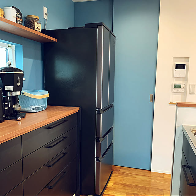 取付無料！三菱チルドルーム搭載木目調ダークブラウンインテリア冷蔵庫