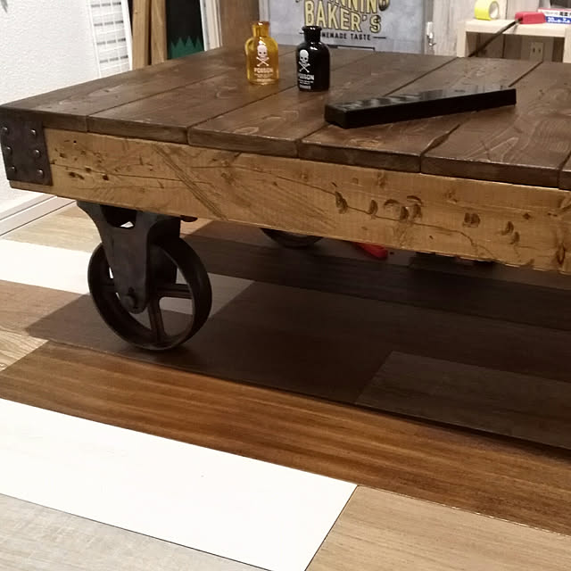 トロリーテーブル等のDIYに☆アイアンキャスター2個セット トロリー