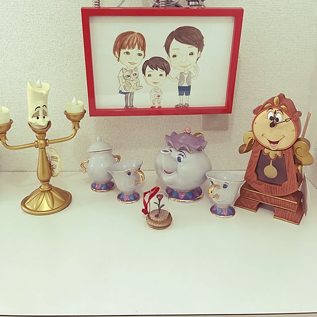 置き時計「コグスワース⁄美女と野獣」（ディズニー インテリア雑貨