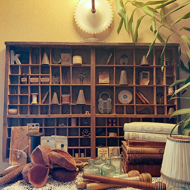 アンティーク プリンタートレイ 木製 小物入れ 英国アンティーク