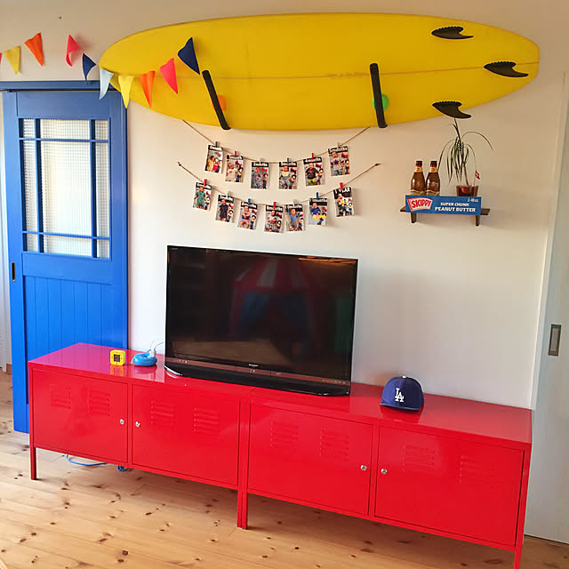 イケア IKEA IKEA PS キャビネット レッド 201.683.43【メール便不可