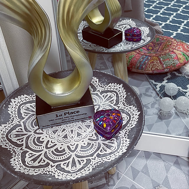 モロッコ ティーテーブル シルバー モロッコ ティーテーブル シルバー