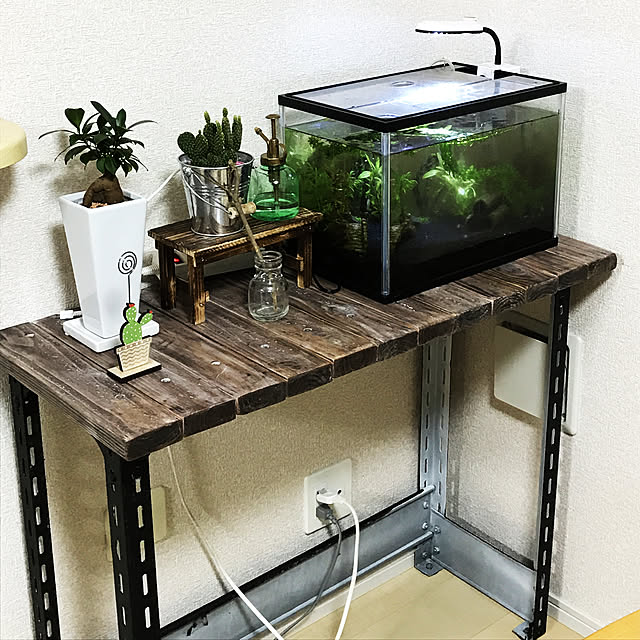 木製ハンドメイドオーダー日の字型テレビ台水槽台棚シェルフ本棚