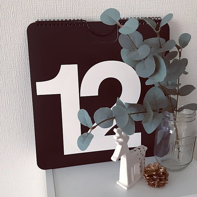 美品 NAVA MAX365 壁掛けカレンダー 海外インテリア モノトーン 不二