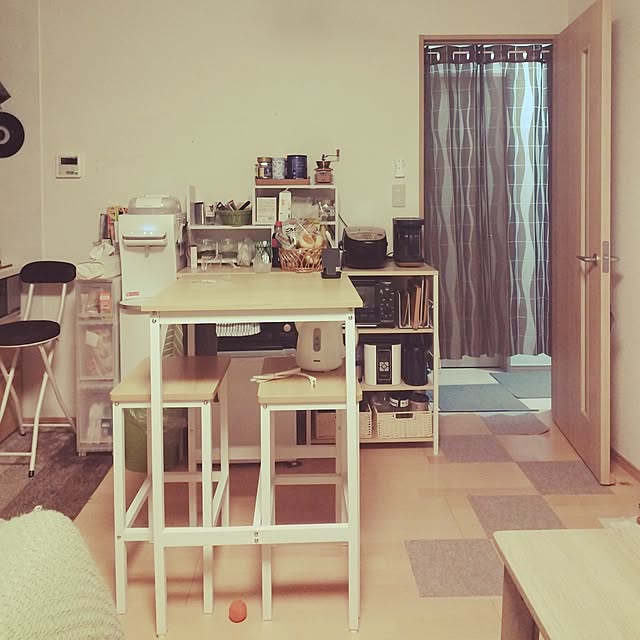 VASAGLE カウンターテーブル パソコンデスク 3点セットx2幅100CM