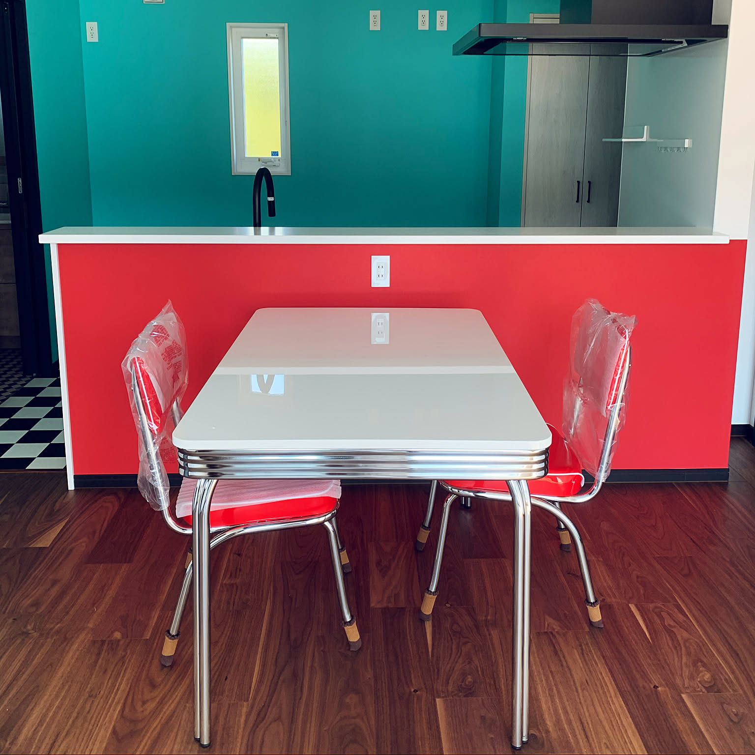 NY様専用 レトロ ダイナー風 赤いテーブル 【公式通販】