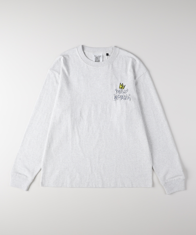 グラフィックプリントロングスリーブTシャツ(S ブラック): トップス