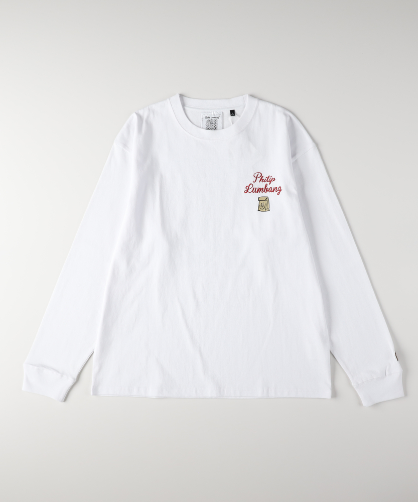 グラフィックプリントロングスリーブTシャツ(S ブラック): トップス