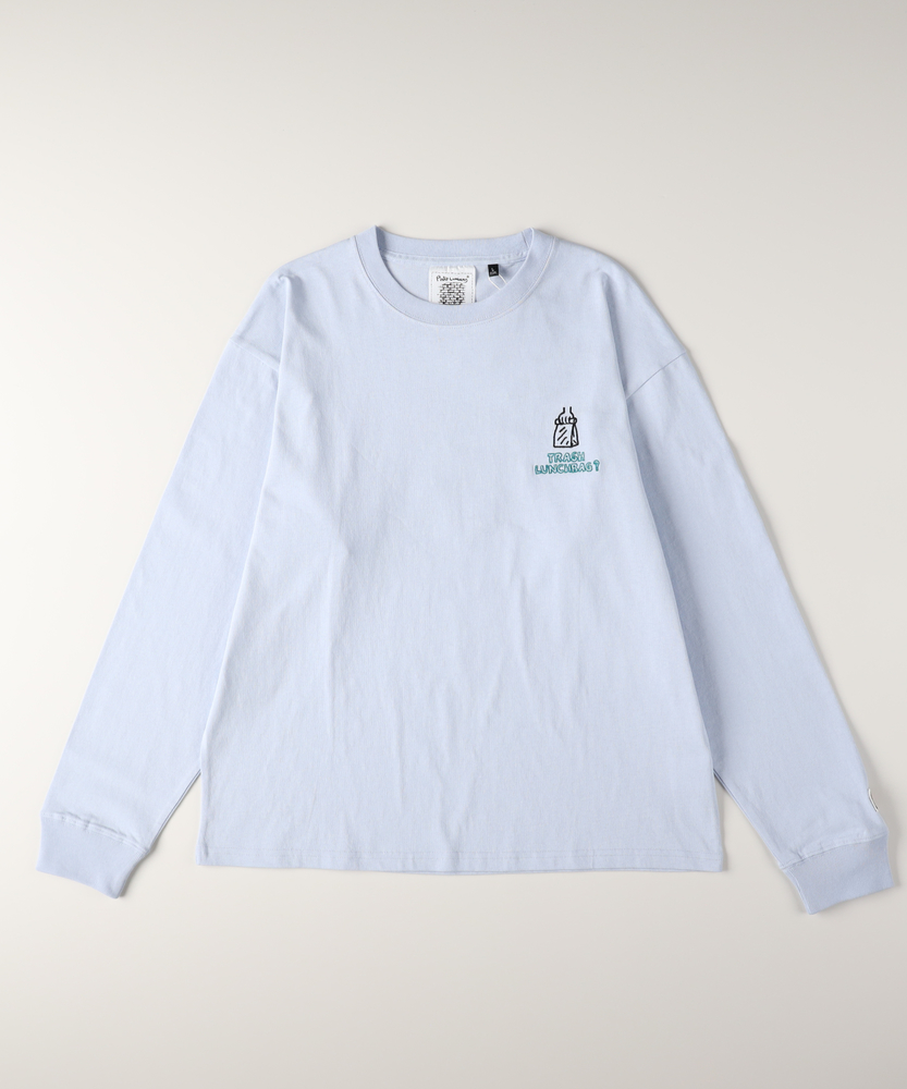 グラフィックプリントロングスリーブTシャツ(S サックス): トップス