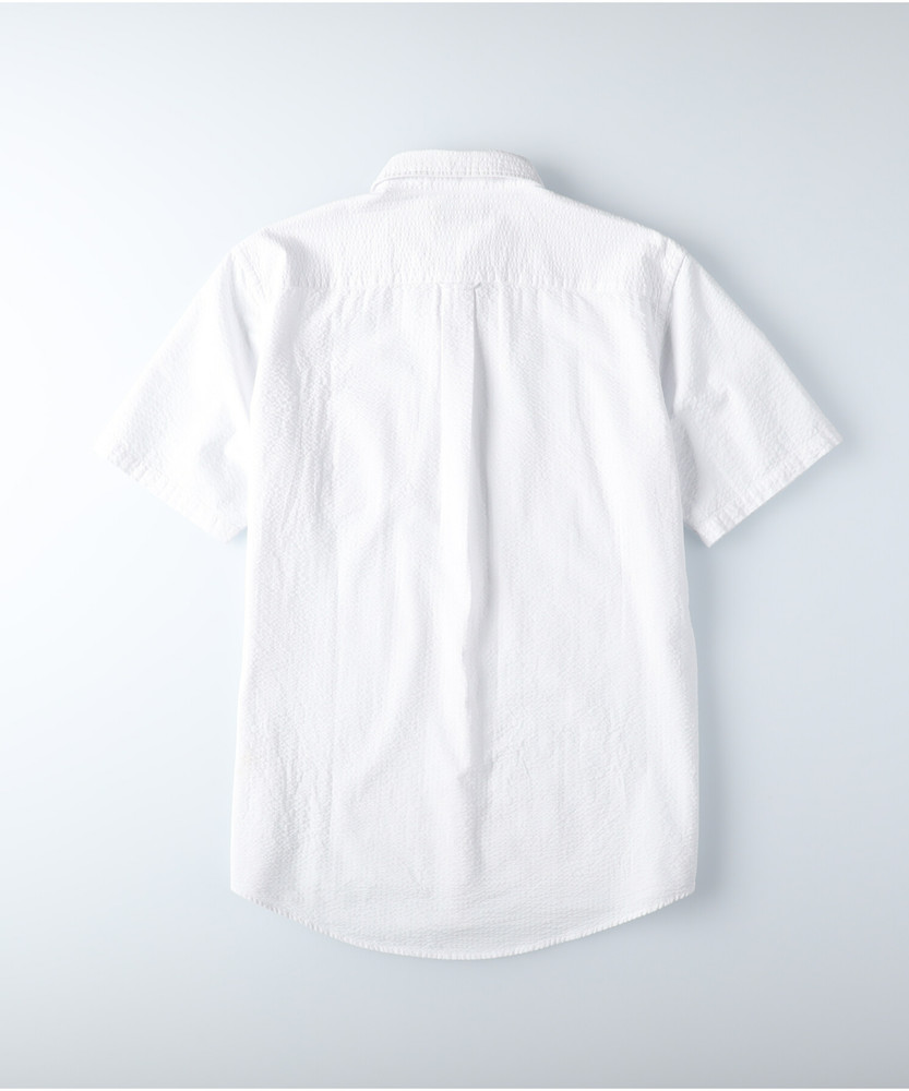 シアサッカーボタンダウンシャツ メンズ(S ネイビー): トップス｜Right