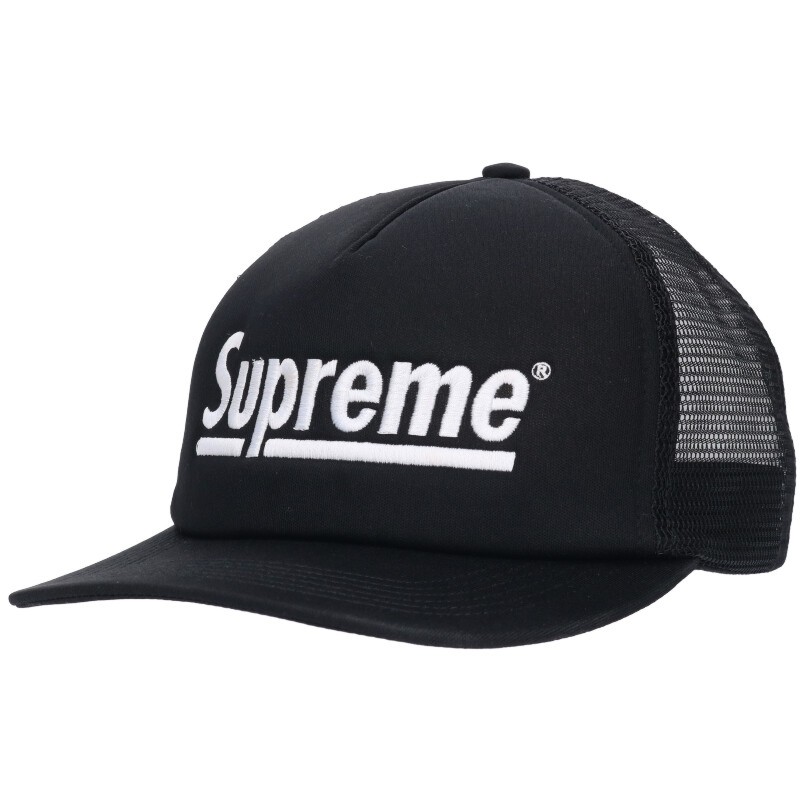 Supreme キャップ 黒 ロゴ刺繍 【公式通販】