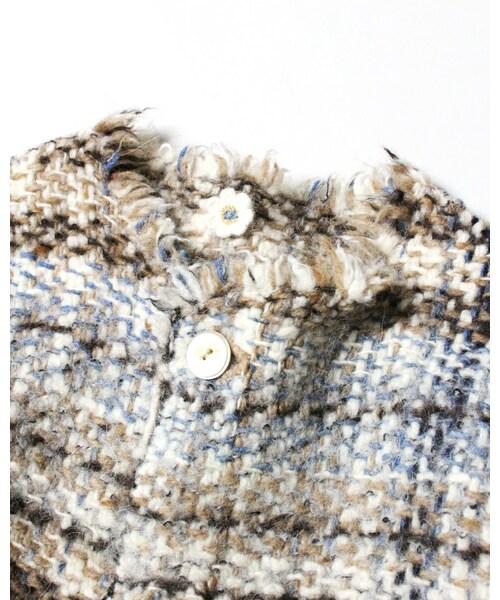 45R（フォーティファイブアール）の「ブランケット藍ツイードボレロ