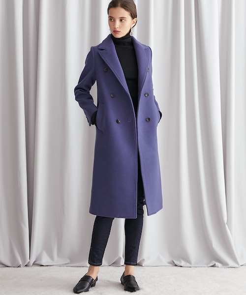 STUDIOUS グレー ダブルブレスト チェスターコート チェスターコート