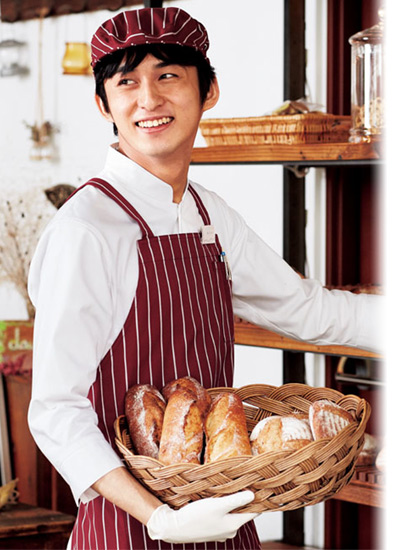 在庫限り】ストライプ胸当てエプロン(34-FK7161) | 株式会社ボン