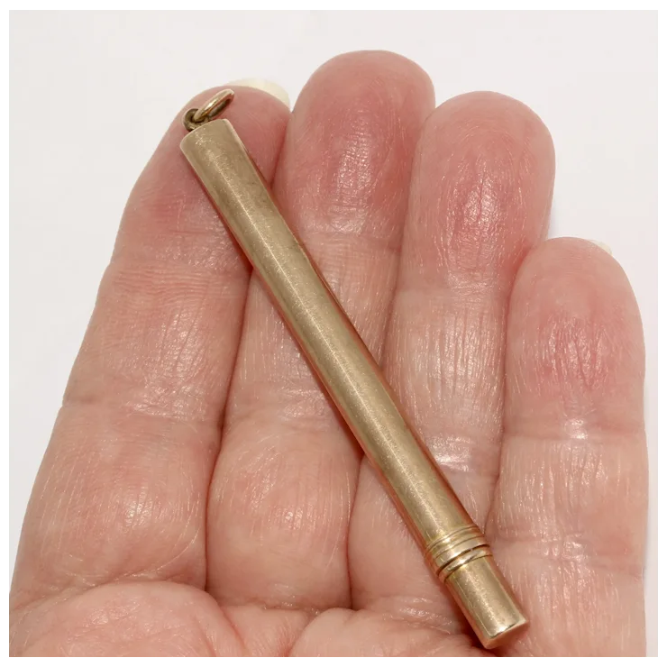 Antique Samson Mordan & Co 9K Gold pencil Holder Pendant. For Sale