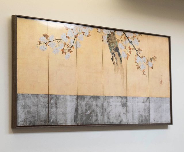 送料無料】台湾 【日本琳派・美術掛絵】酒井抱一｜桜図屏風 LIGHTO