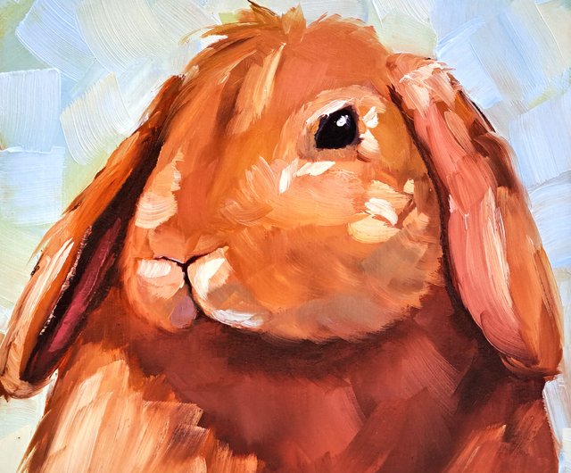 油絵 絵画 【オレンジ月のうさぎ】 【公式通販】