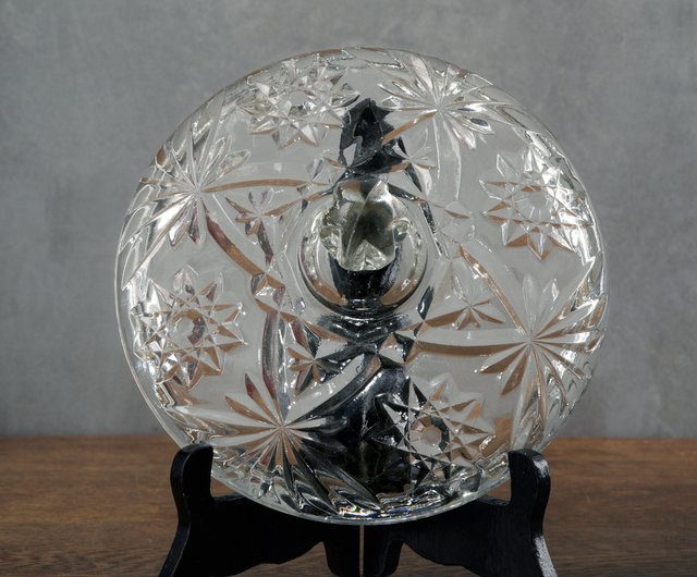 アンティーク カットガラスの器 六芒星 アンティーク カットガラスの器