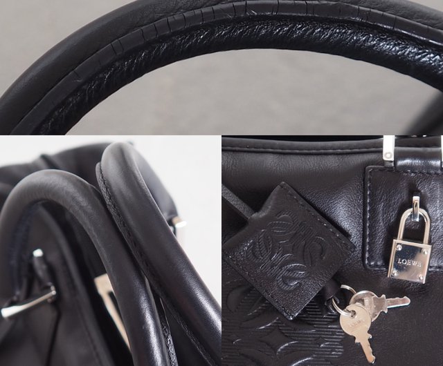 LOEWE ロエベ アマソナ 28 ボストンバッグ ブラック レザー