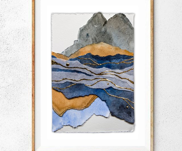 ロシア 抽象風景画 オリジナルアート ミクストメディアアートワーク