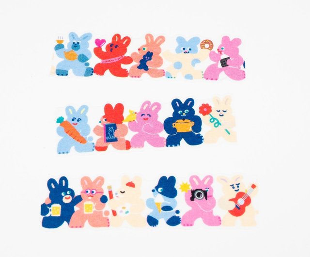 マスキングテープ うさぎ AIUEO | マスキングテープ・PET テープ - Pinkoi