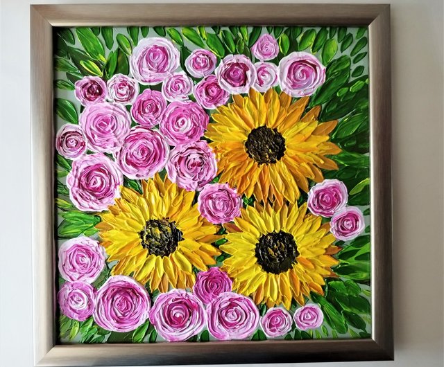 クリスタルアート ピクチャー 水晶絵 ひまわり 【公式通販】