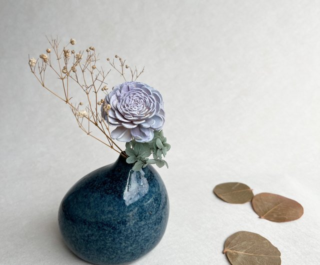 陶芸 手作り陶器 ツル文花入れ 陶芸 手作り陶器 ツル文花入れ 陶芸