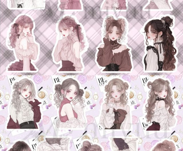 送料無料】コラージュシート 素材紙 a4デザインペーパー 人物 女の子