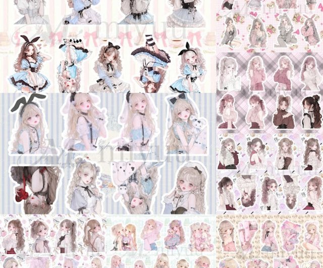 送料無料】コラージュシート 素材紙 a4デザインペーパー 人物 女の子