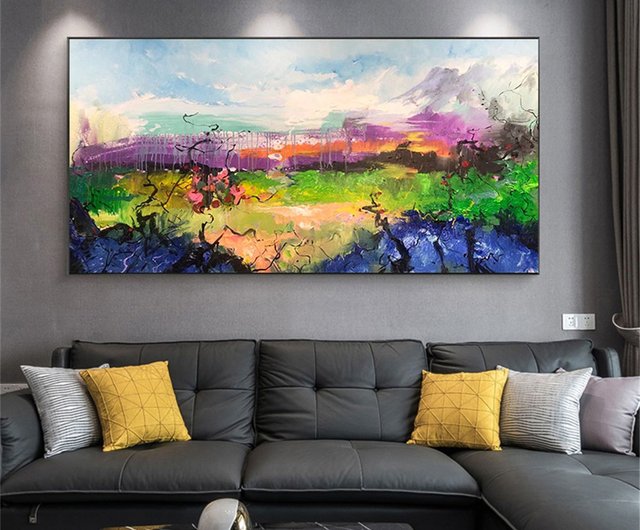 純正な手描きの油絵の客間の現代風の装飾画の抽象壁画