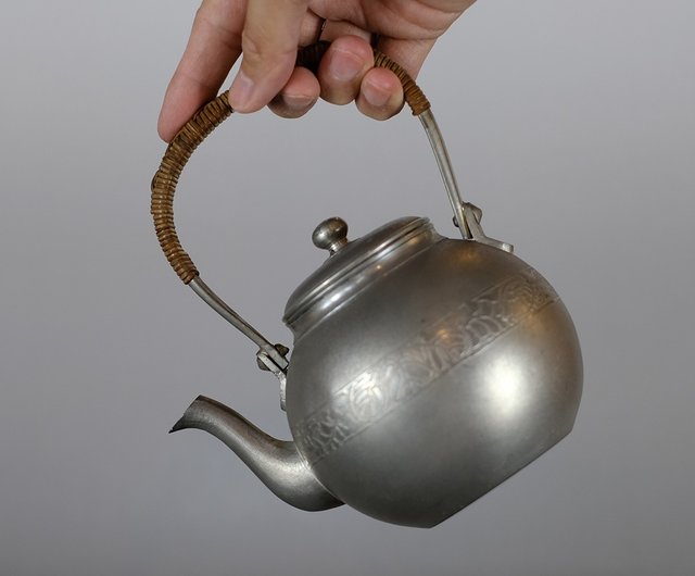 台灣【日本古美術】錫壺薩摩錫器湯沸煮水壺天然薌沉香檀香茶器香道具