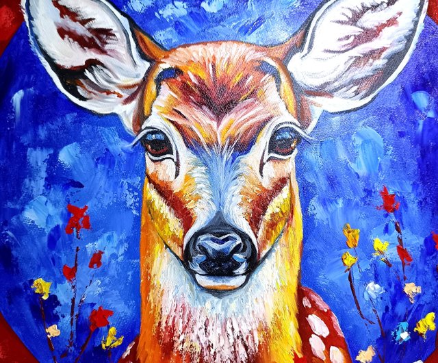 ルーズベルトエルク 油彩画 鹿 絵 ルーズベルトエルク 油彩画 鹿 絵