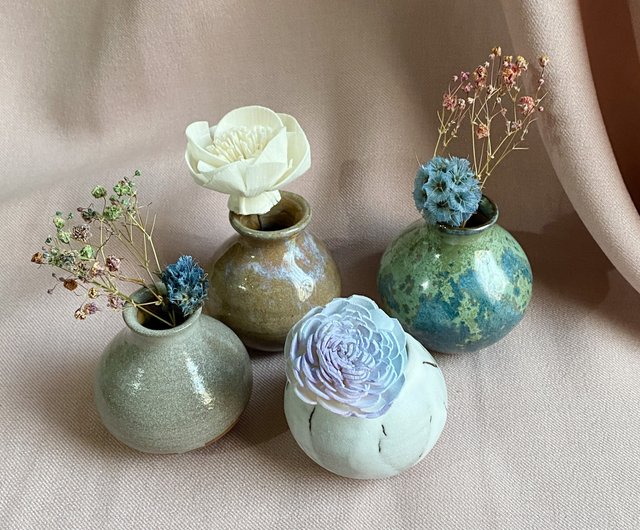 台湾 手作り陶器5〜6.5cmミニ花瓶フラワー-シングルセール/卒業ギフト