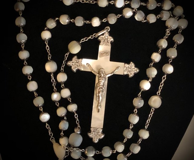 6】フランス アンティーク ヴィンテージ ロザリオ マザーオブパール