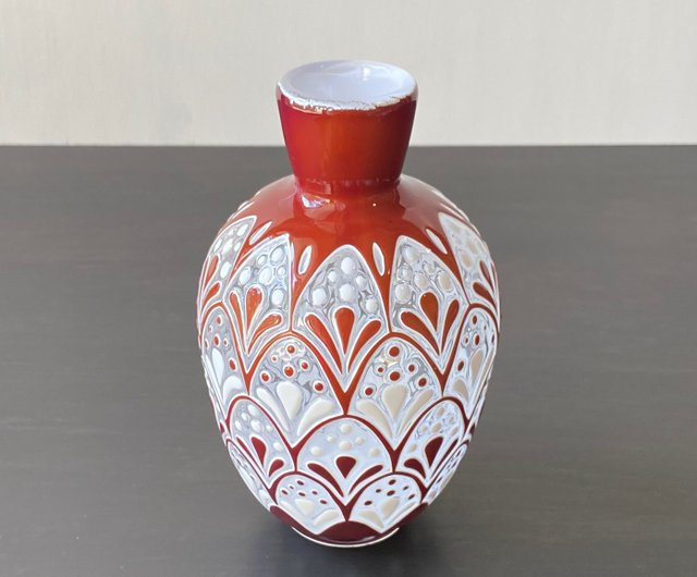 骨董】大正ガラス 当時物 花瓶 吹きガラス 耳付花瓶 大正ロマン 骨董