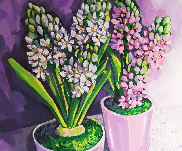 水彩画原画ヒヤシンス