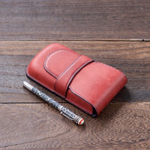 4本挿し万年筆ケース カラーオーダー - ショップ 革小物 yoshii 筆箱