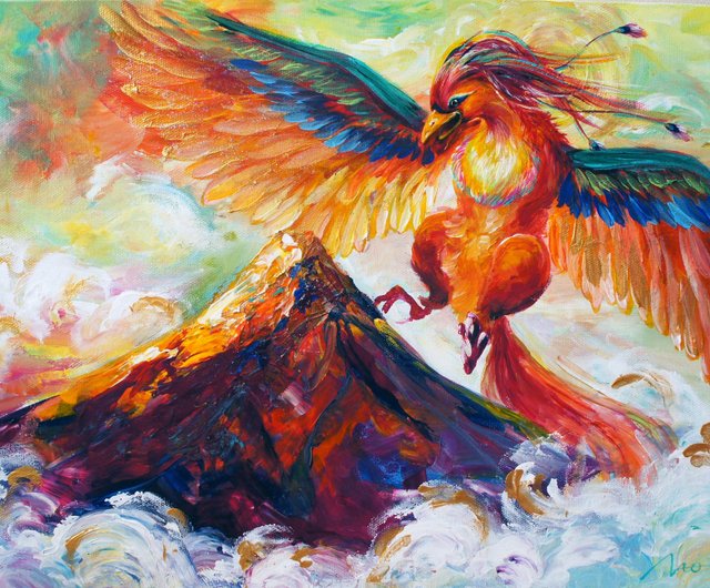 鳳凰の絵画】鳳凰 / 伝説 / 鳥 / 不死鳥 / フェニックス / 日本製 / 絵