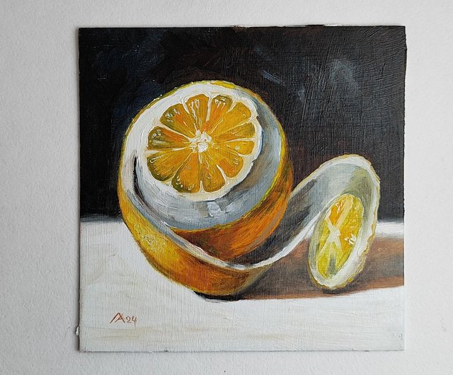 絵画 インテリア 油絵 uF6-063304 静物（レモンと器） 絵画 インテリア