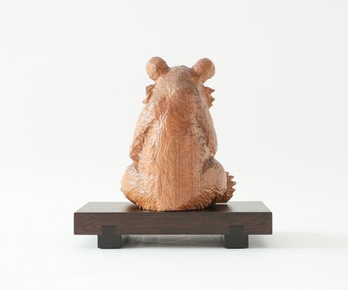 レア！ 中川貞司 スキー熊 クマの彫刻 約20cm高 レア！ 中川貞司